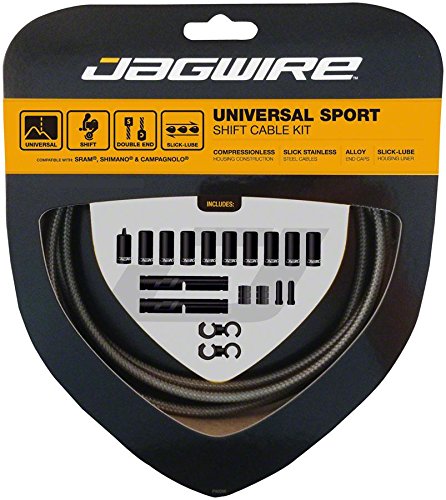 Jagwire Universal Sport Shift Cable Kit fits SRAM/Shimano and Campagnolo, Carbon Silver